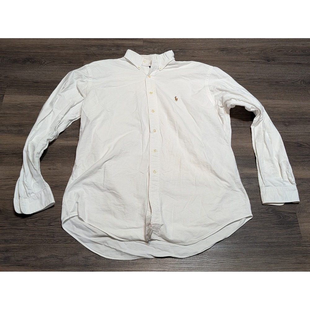 Ralph Lauren Classic Fit White Oxford Button Down Shirt Mens 16.5 34/35 XL